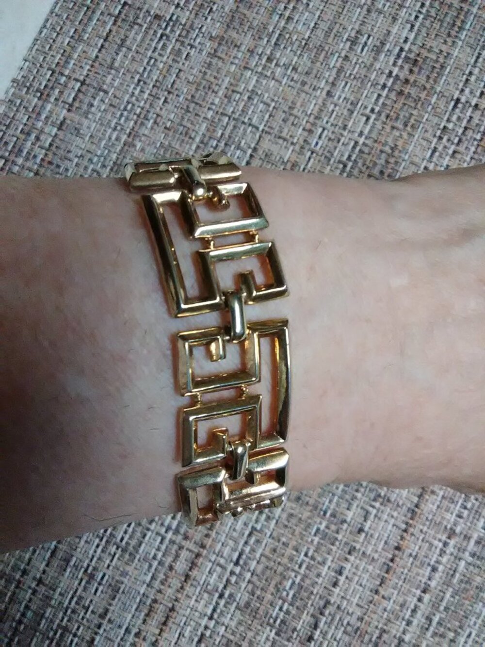 Trifari pat pend gold tone colored bracelet